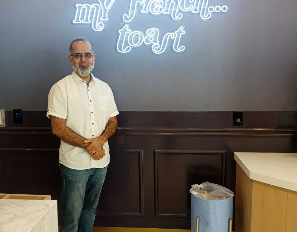 ‘Pardon my French... toast’ Cool white LED Neon Sign