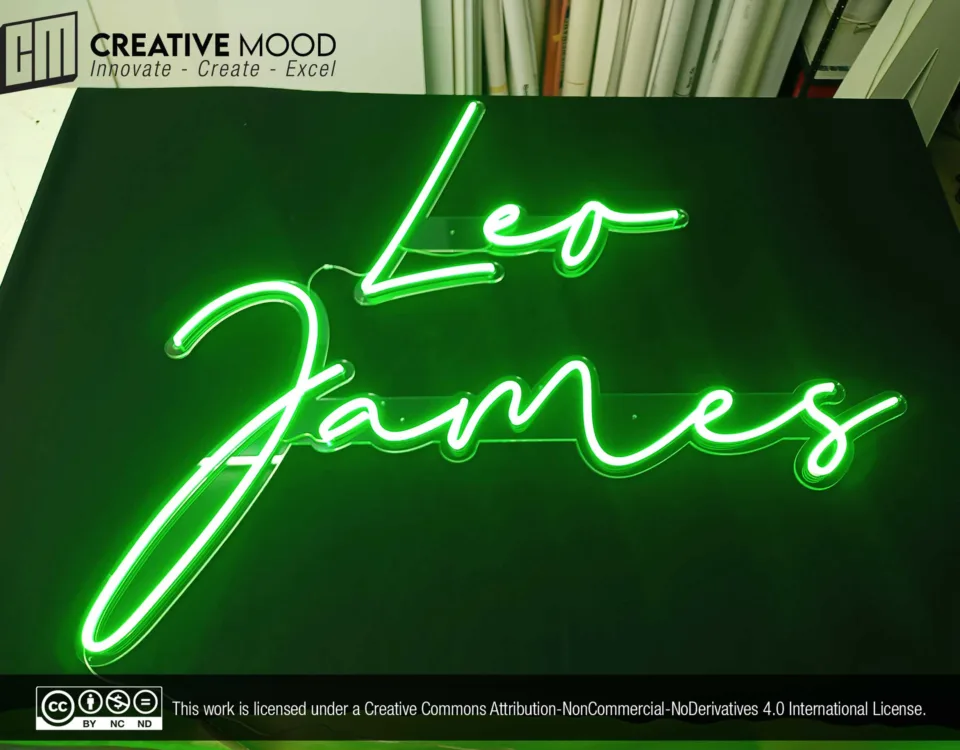‘Leo Jame’ Green LED Neon Sign