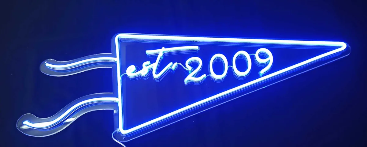 ‘Est 2009’ Blue LED Neon Sign