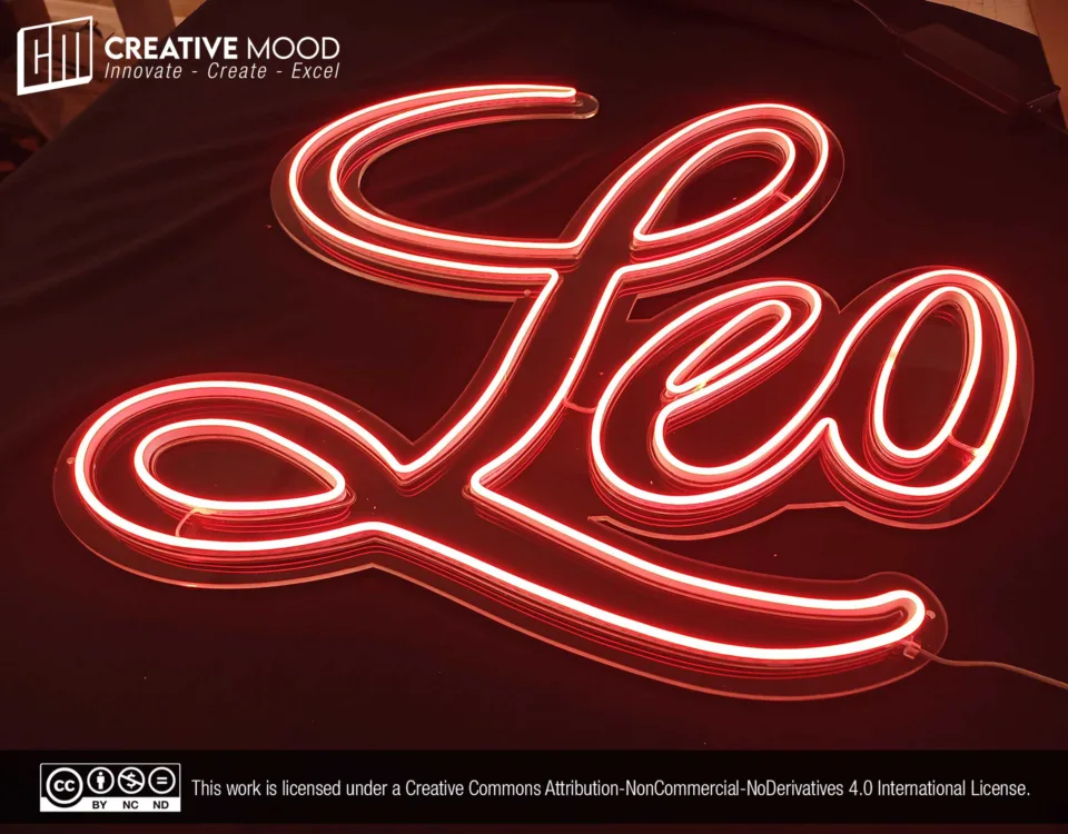 ‘Leo’ Red LED Neon Sign