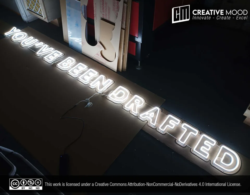 ‘YOU'VE BEEN DRAFTED’ Cool White LED Neon Sign