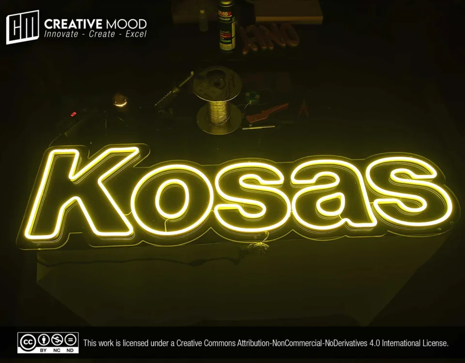 ‘Kosas’ Yellow LED Neon Sign
