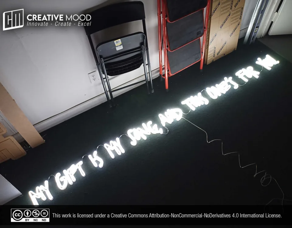 ‘MY GIFT IS MY SONG, AND THIS ONE'S FOR YOU’ Cool White LED Neon Sign