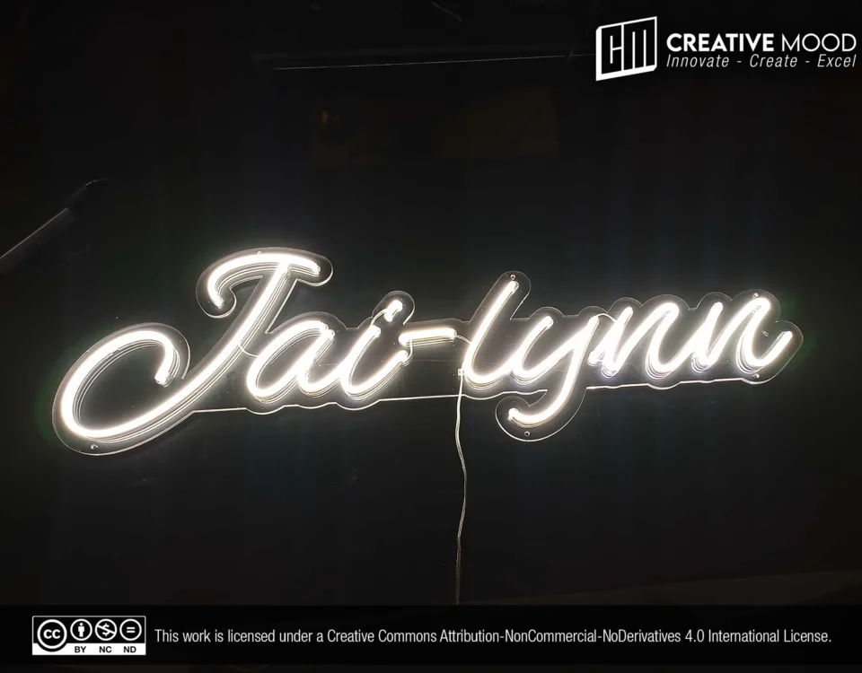 ‘Jai-Lynn’ Cool White LED Neon Sign