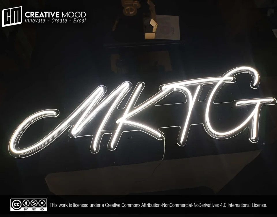 ‘MKTG’ Cool White LED Neon Sign