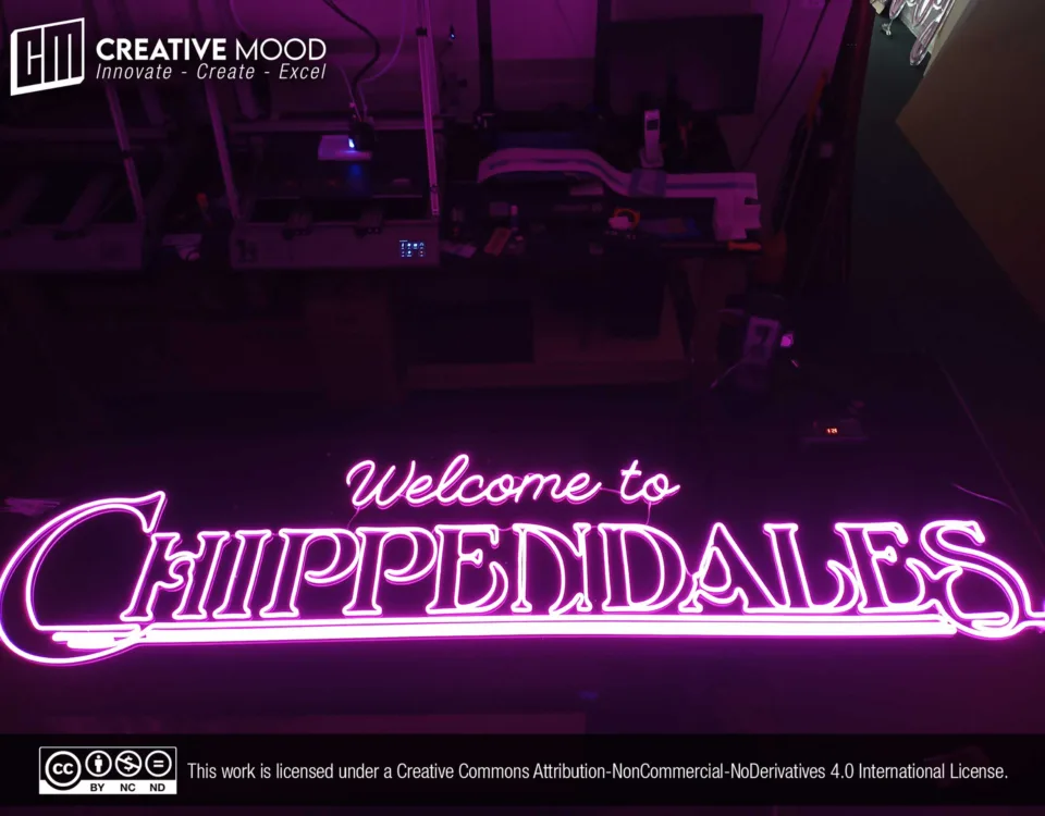 ‘Welcome to CHIPPENDALES’ Pink LED Neon Sign