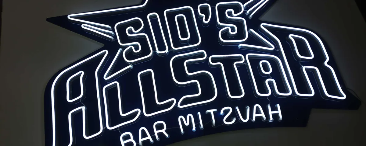 ‘SIO'S ALL STARS’ Cool White LED Neon Sign