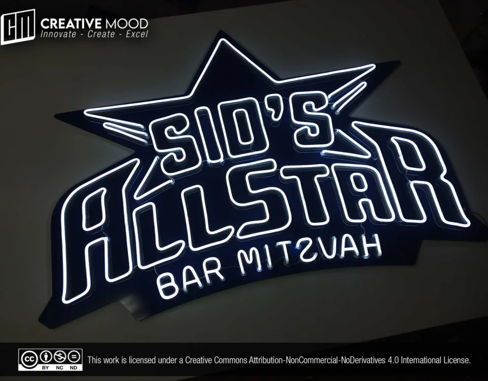 ‘SIO'S ALL STARS’ Cool White LED Neon Sign