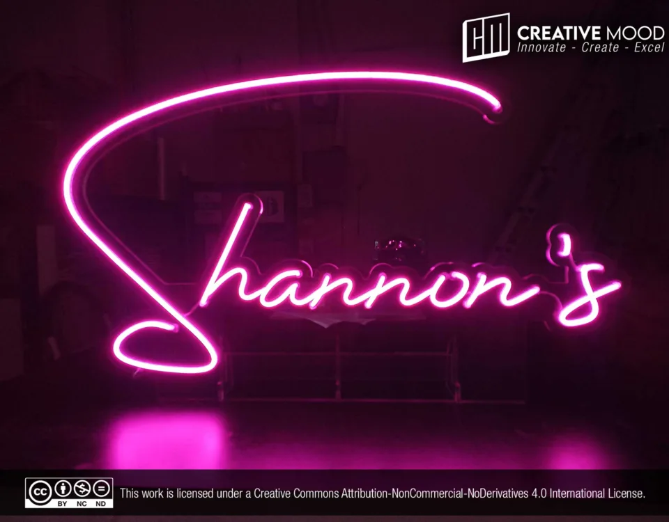 'Shannon’s’ Pink LED Neon Sign