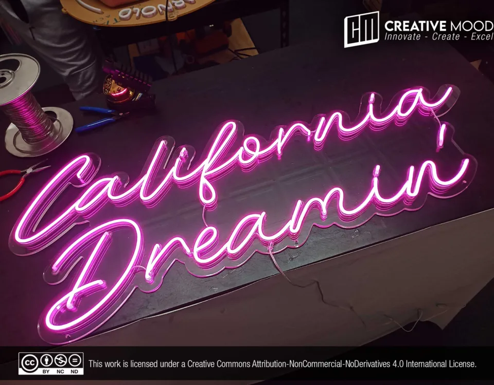 ‘California Dreamin’ Pink LED Neon Sign