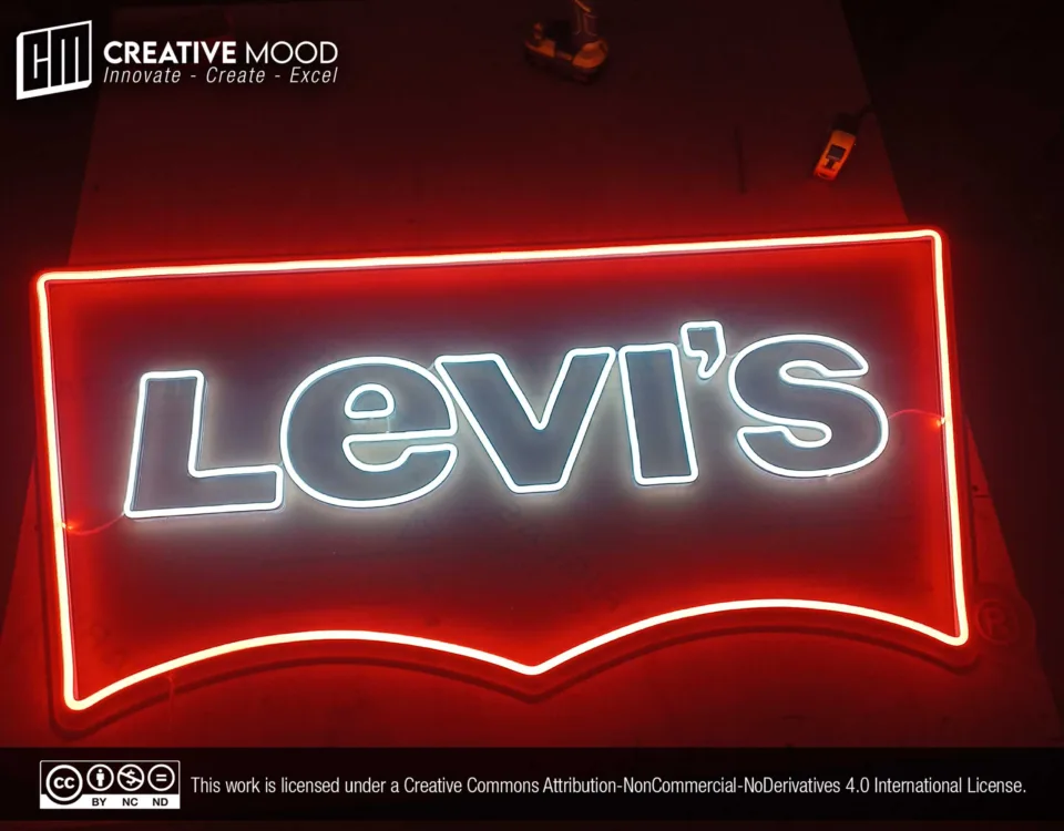 Levi’s Logo Cool White and Red LED Neon Sign