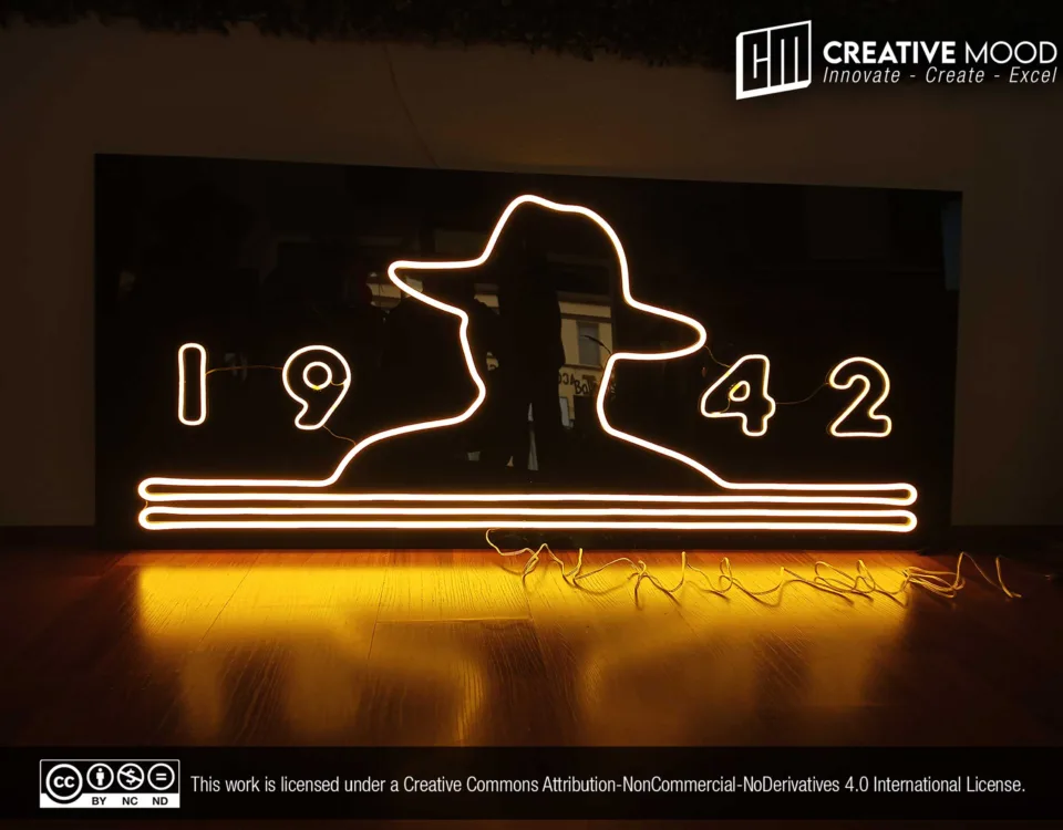 ‘1942’ Golden Yellow LED Neon Sign