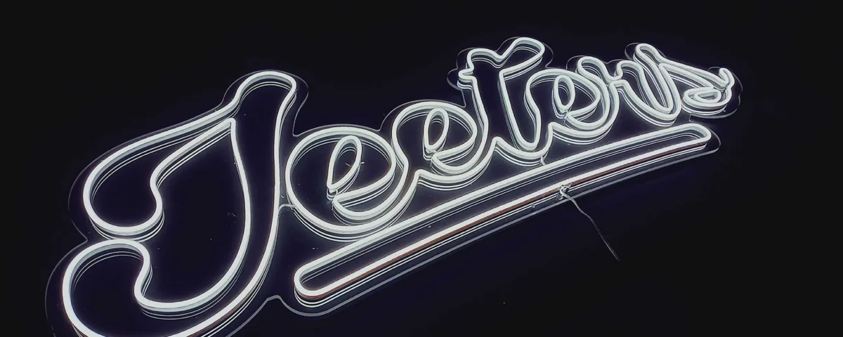 ‘Jeeters’ Cool White LED Neon Sign