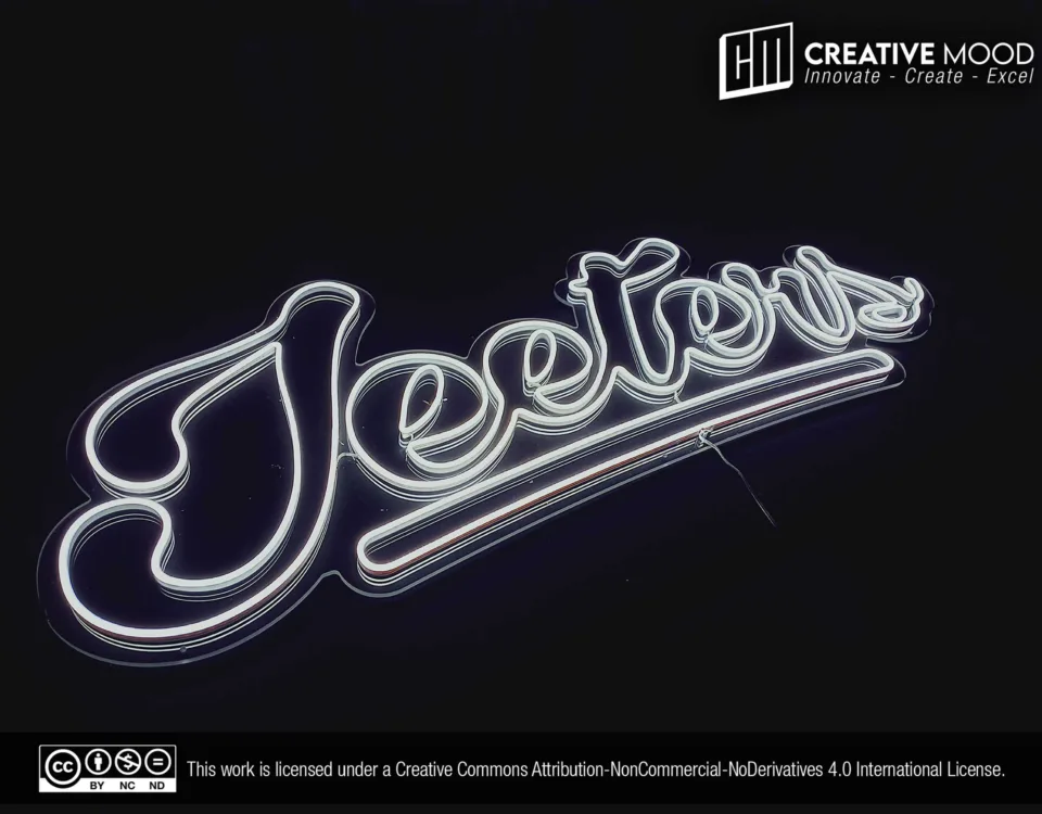 ‘Jeeters’ Cool White LED Neon Sign
