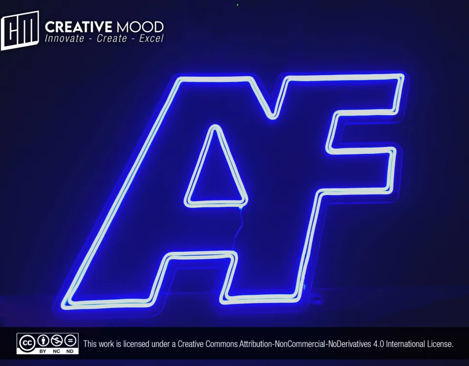 ‘AF’ Blue LED Neon Sign