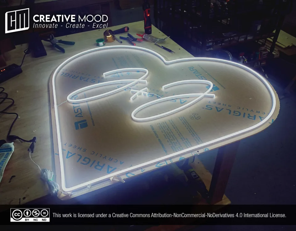 ‘J + J’ Cool White LED Neon Sign