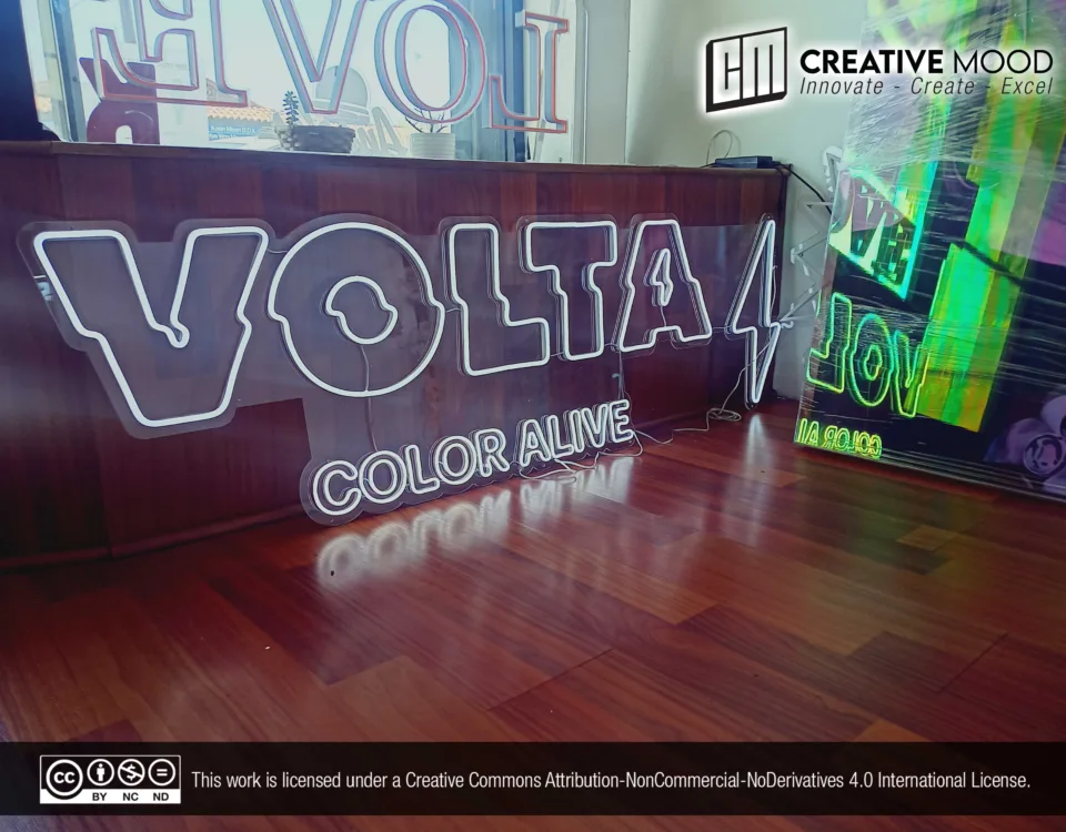 ‘VOLTA’ Cool White LED Neon Sign
