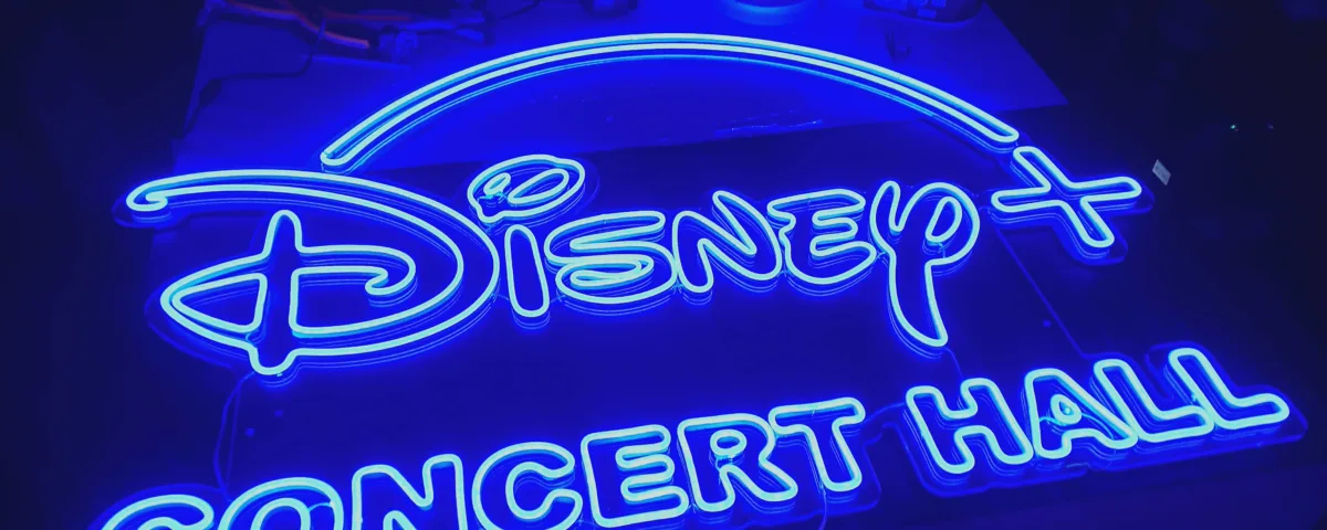 ‘Disney + Concert Hall’ Blue LED Neon Sign