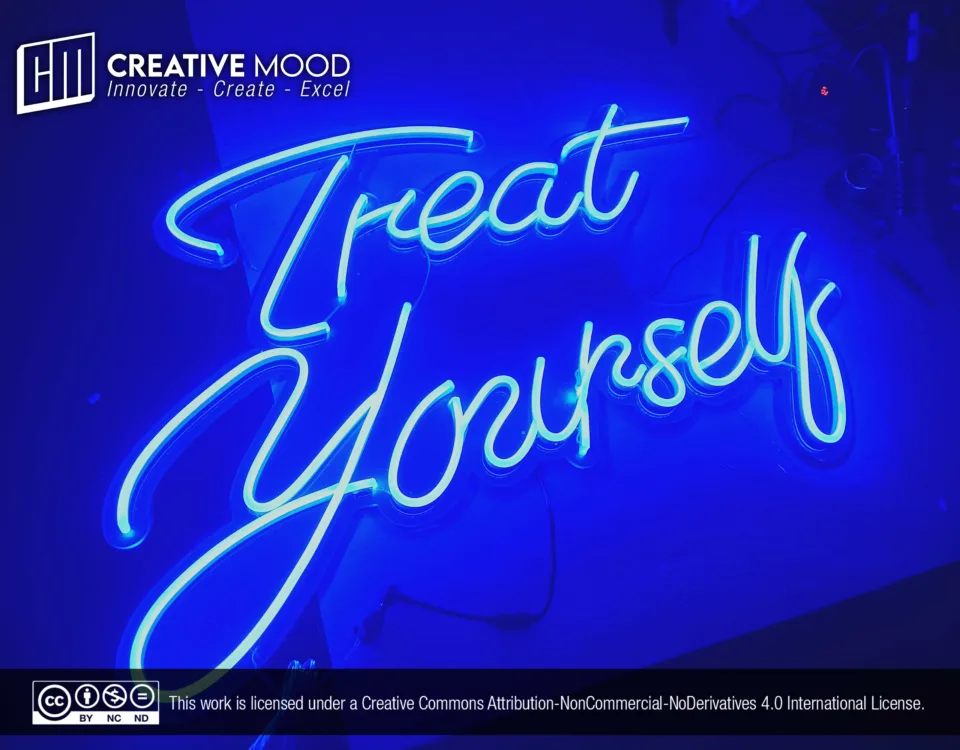 ‘Treat Yourself’ Blue LED Neon Sign