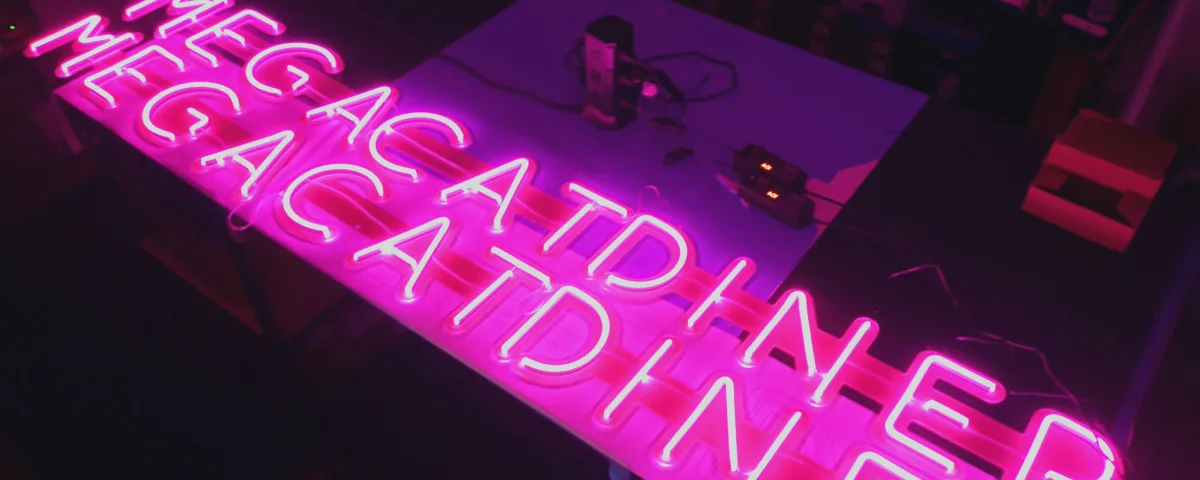 ‘MEGA CAT DINER’ Pink LED Neon Sign