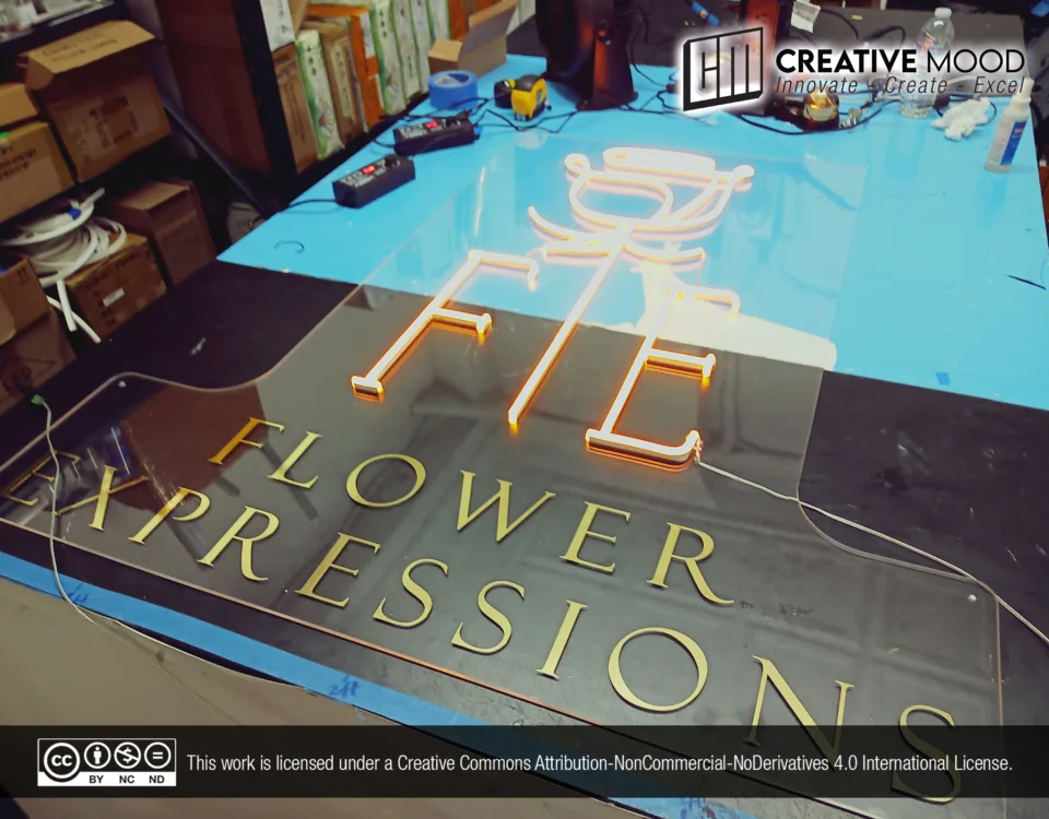 ‘F E’ Golden Yellow LED Neon Sign