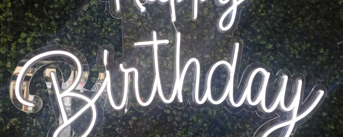 ‘Happy Birthday’ Cool White LED Neon Sign