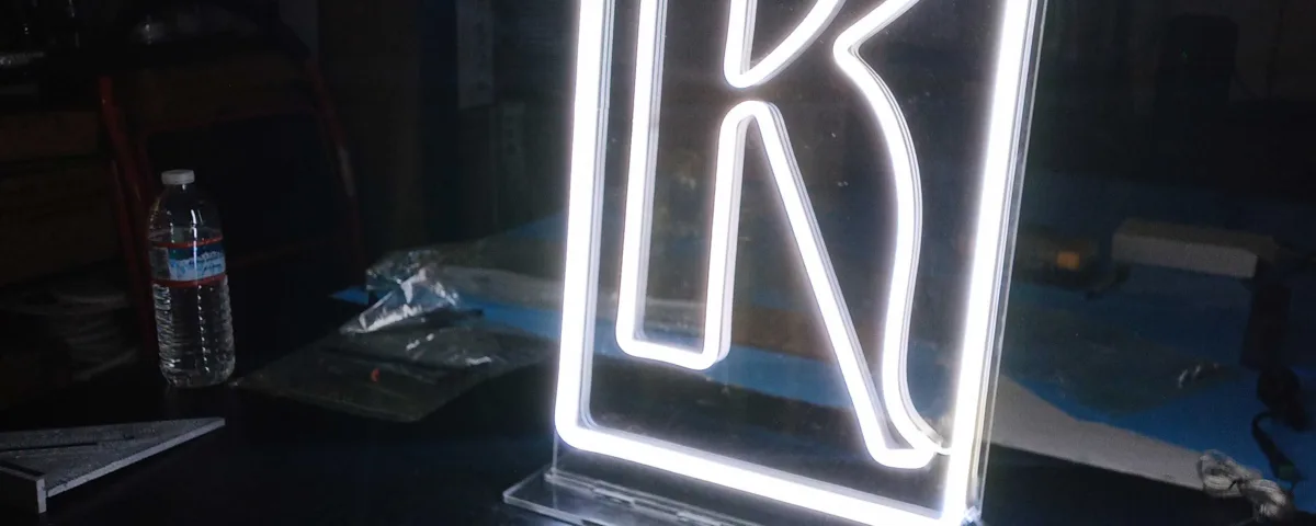 'K’ Cool White LED Neon Sign