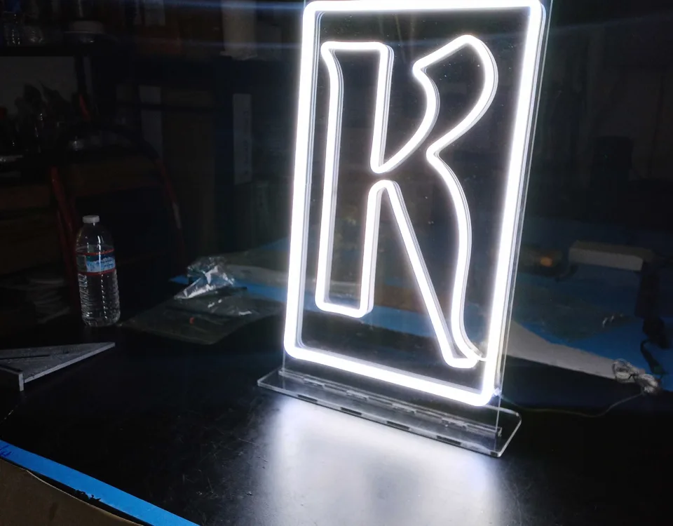 'K’ Cool White LED Neon Sign