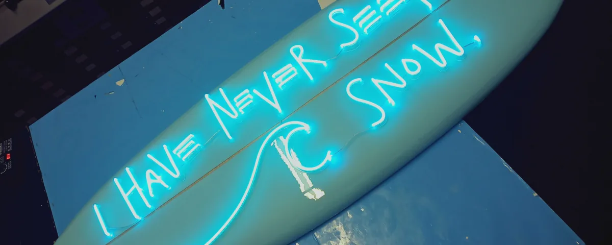 ‘I Have Never Seen Snow’ Light Blue LED Neon Sign