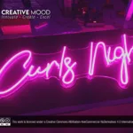 ‘Curls Night’ Pink LED Neon Sign