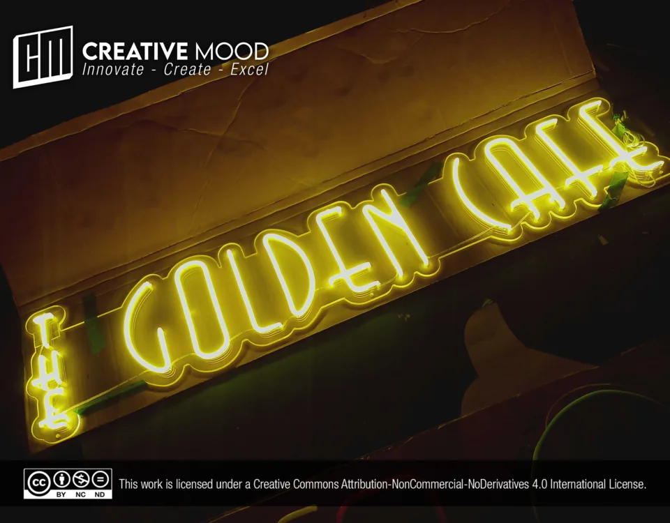 ‘THE GOLDEN CAFE’ Golden Yellow LED Neon Sign