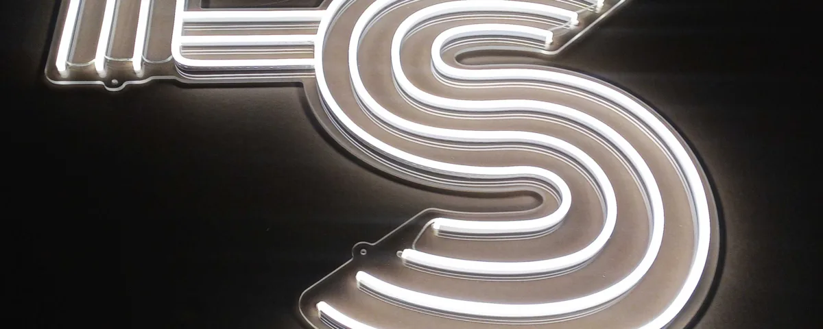 ‘LS’ Cool White LED Neon Sign