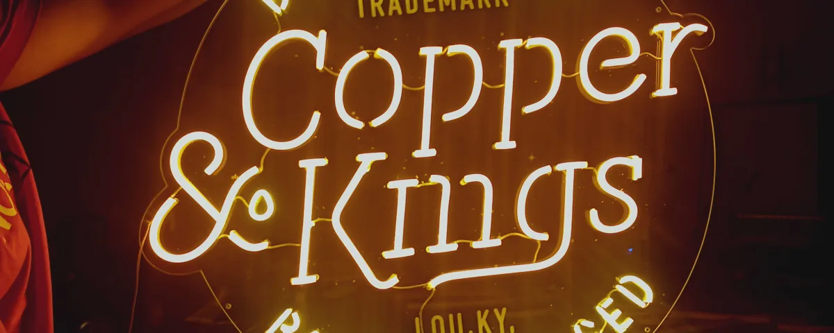 ‘Copper & Kings’ Golden Yellow LED Neon Sign