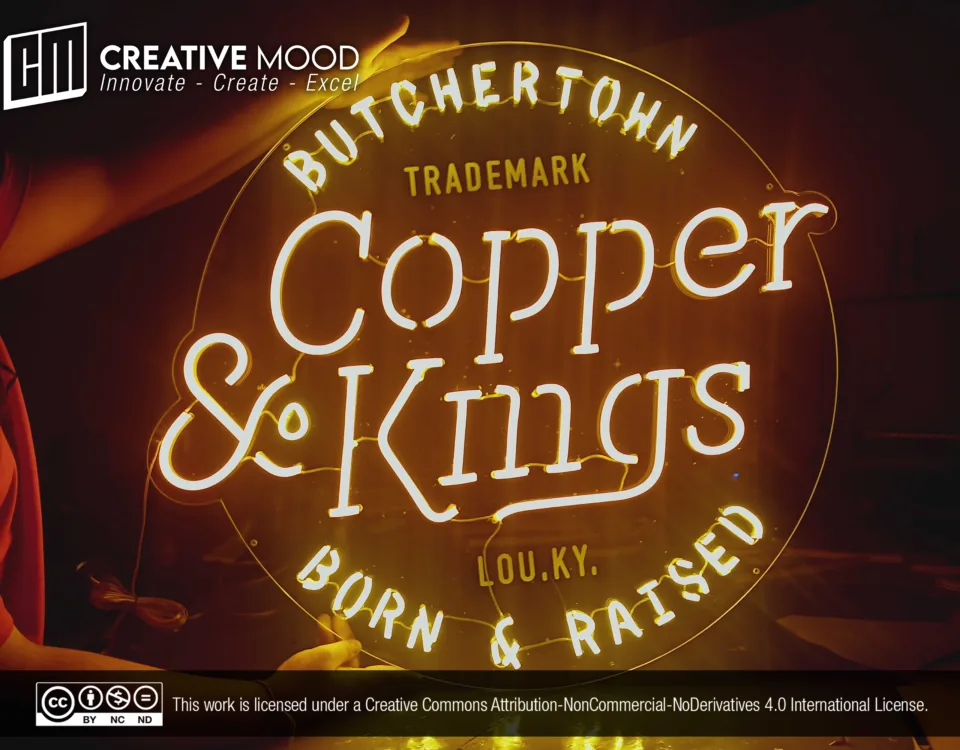 ‘Copper & Kings’ Golden Yellow LED Neon Sign