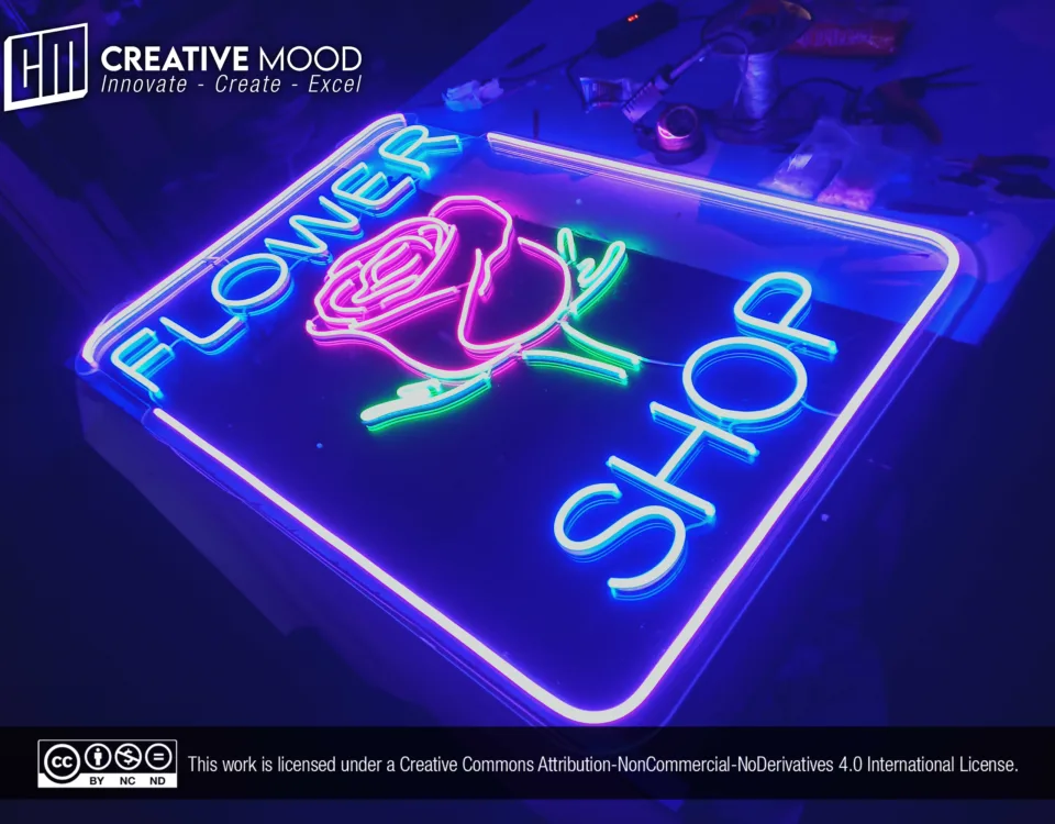 ‘FLOWER SHOP’ Blue LED Neon Sign