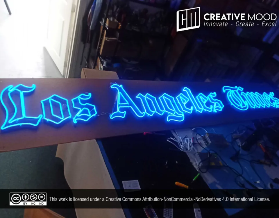 ‘Los Angeles Times’ Blue LED Neon Sign