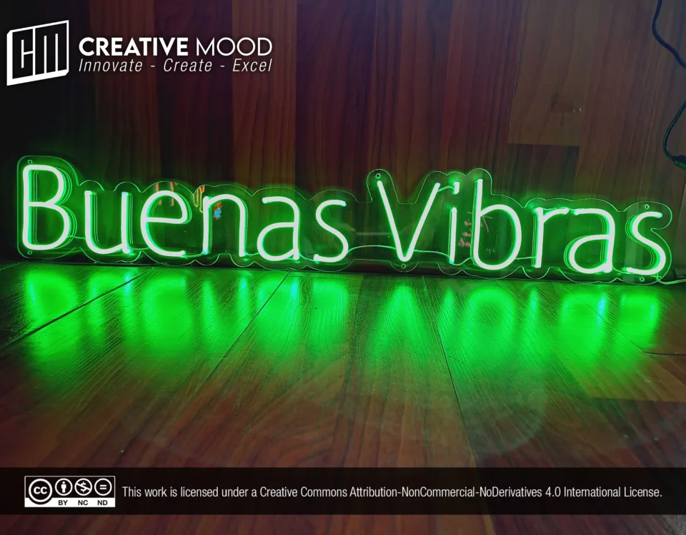 ‘Buenas Vibras’ Green LED Neon Sign