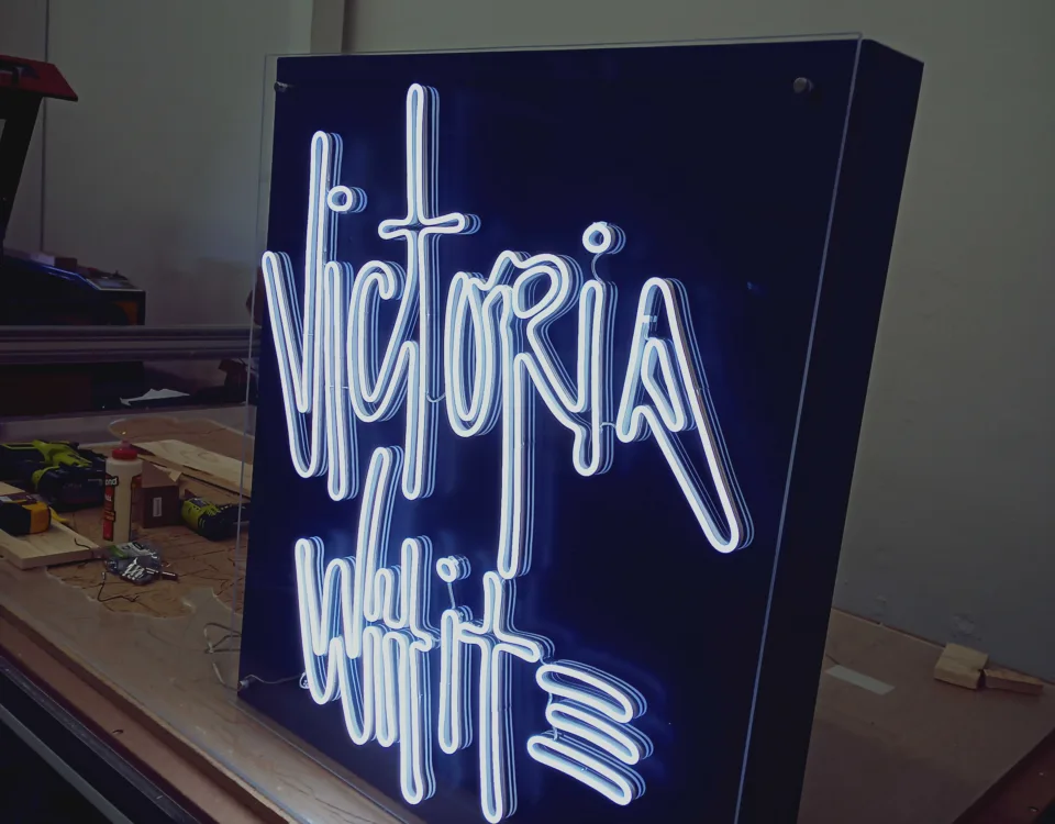 ‘VICTORIA WHITE’ Cool White LED Neon Sign