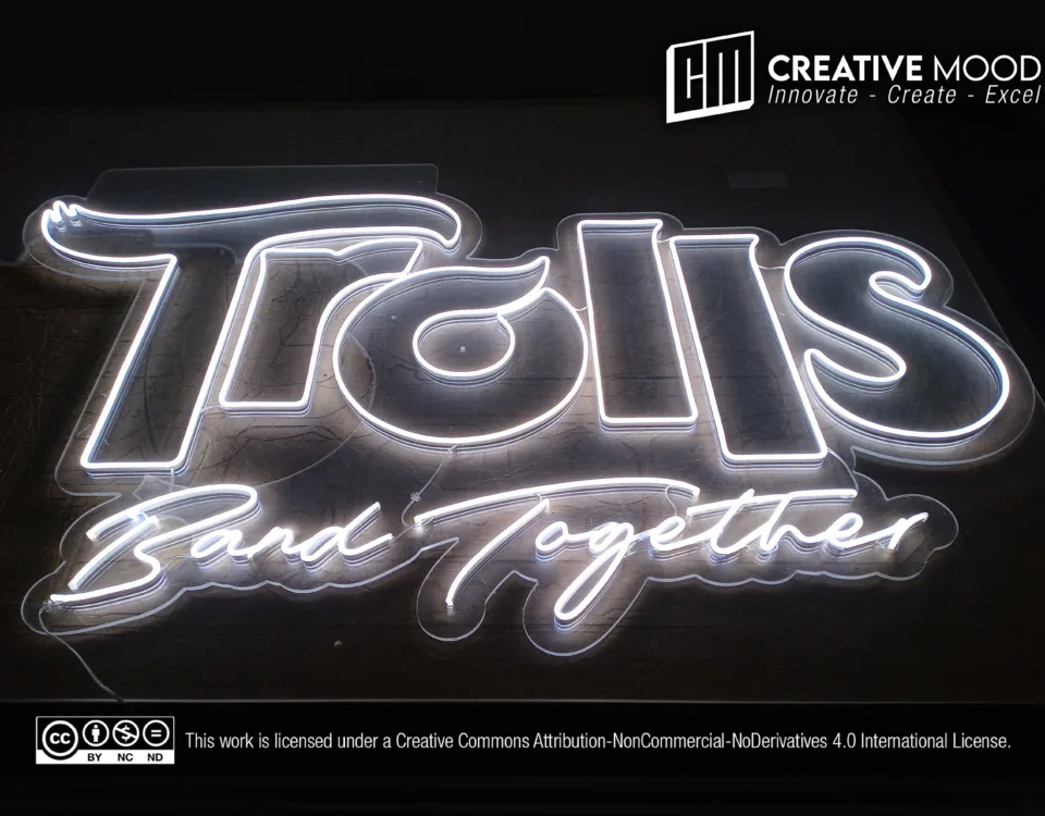 ‘TROLLS Band Together’ Cool White LED Neon Sign