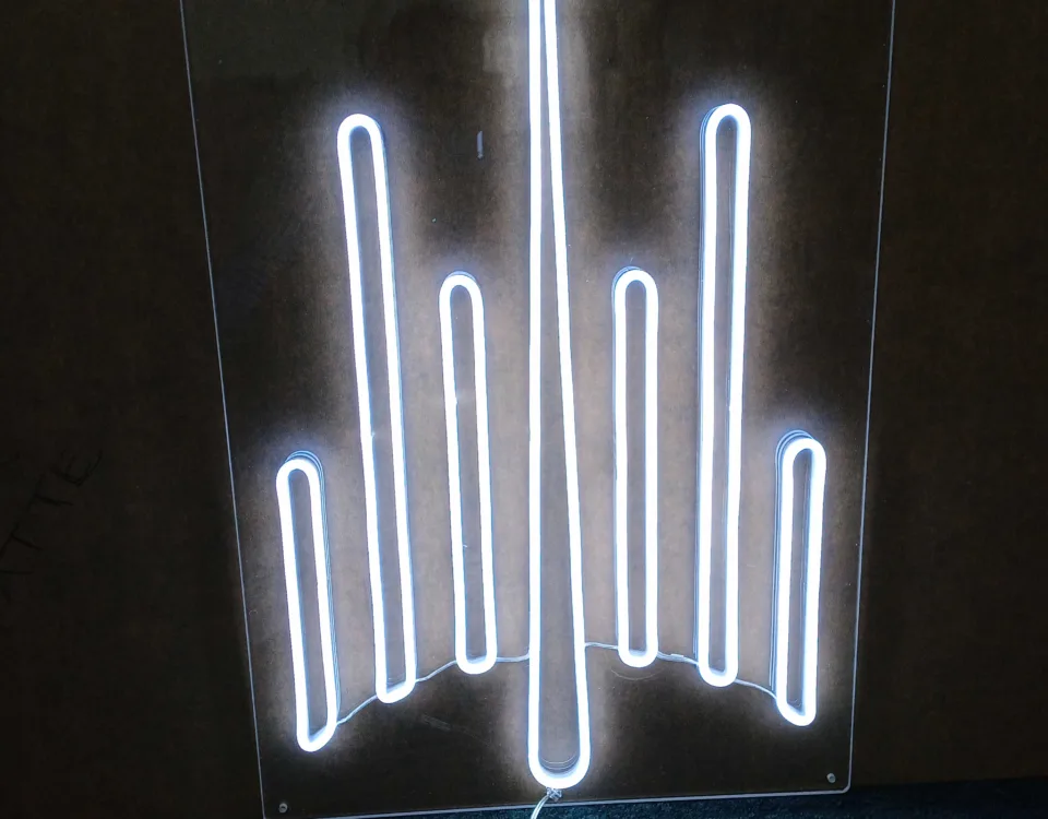 Vertical Figures Cool White LED Neon Sign