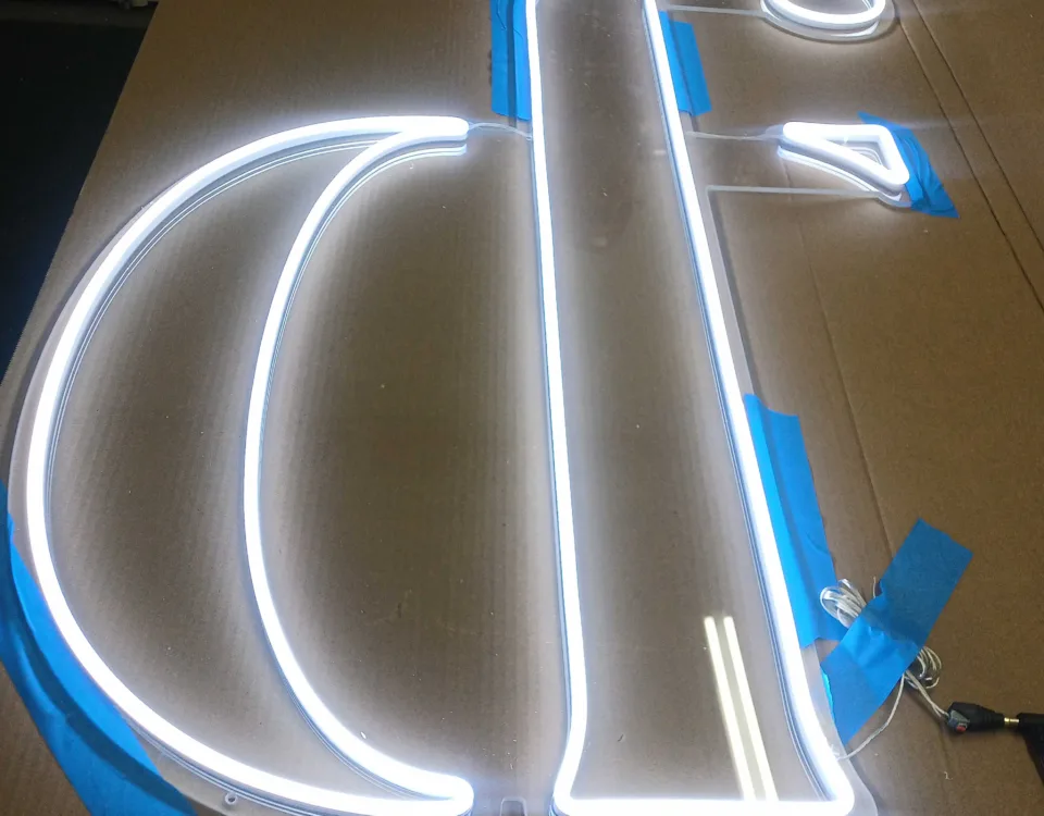 ‘D’ Cool White LED Neon Sign