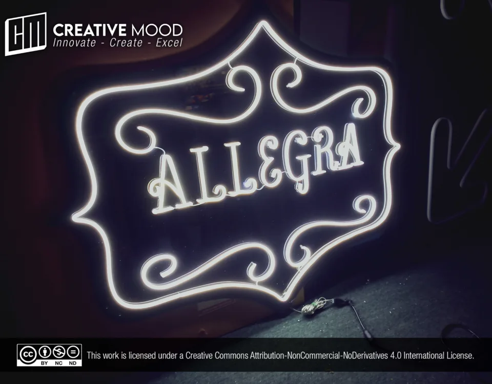 ‘Allegra’ Cool White LED Neon Sign