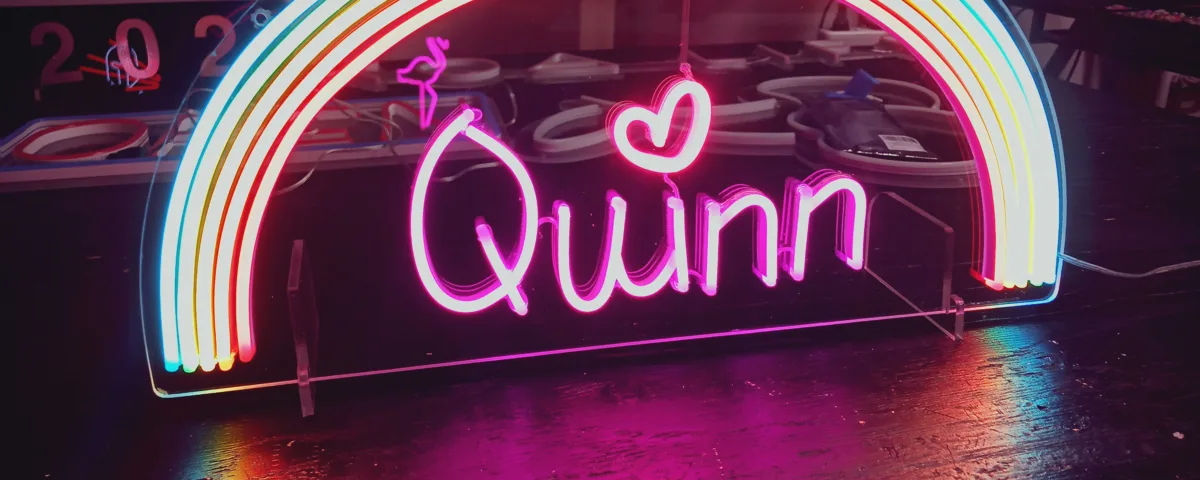 ‘Quinn’ Pink LED Neon Sign