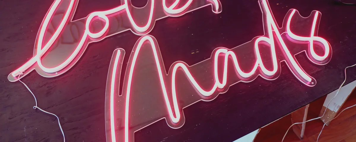 ‘Love, Mads’ Pink LED Neon Sign