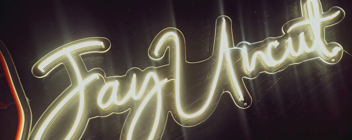 ‘Jay Uncut’ Warm White LED Neon Sign
