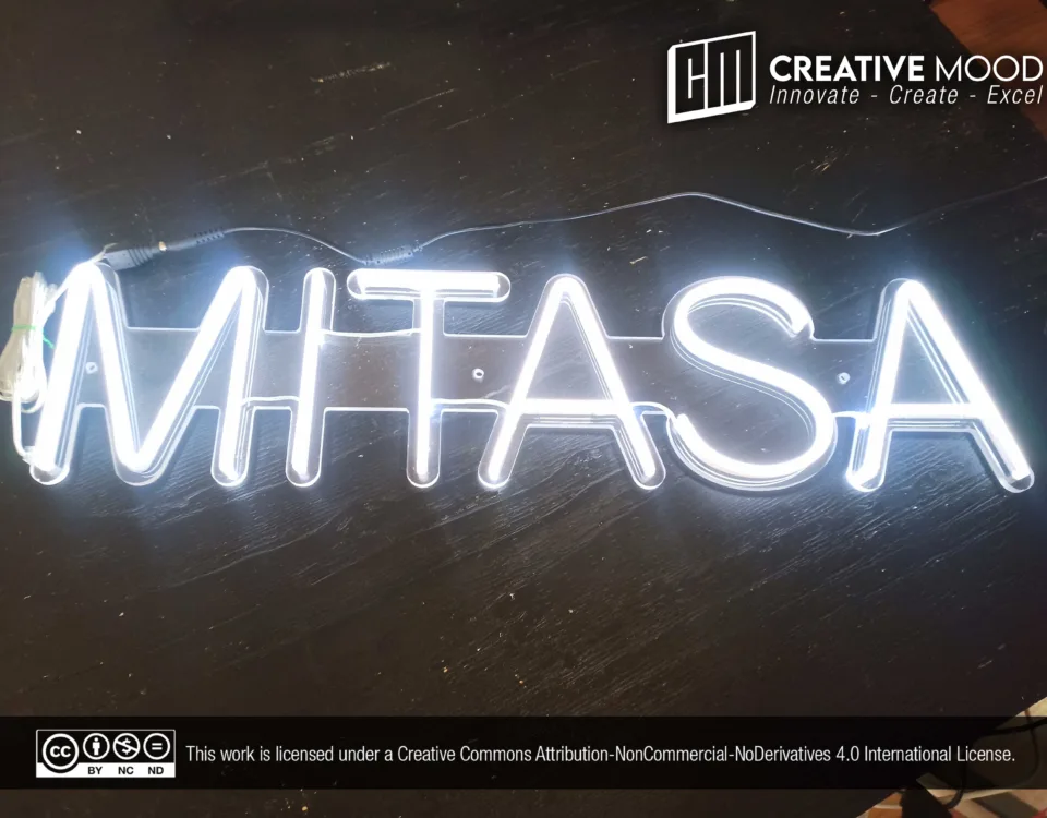 ‘MITASA’ Cool White LED Neon Sign