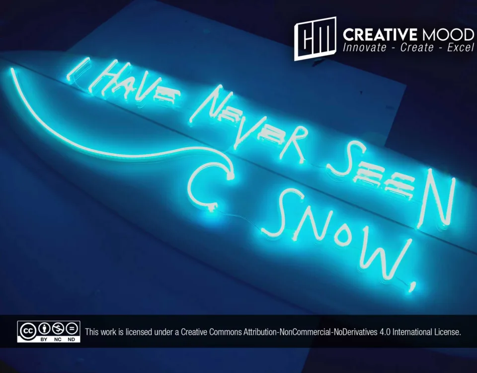 ‘I have never seen snow’ Light Blue LED Neon Sign