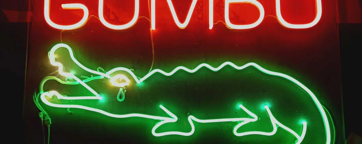 ‘LONESOME GATOR GUMBO’ Green And Red LED Neon Sign