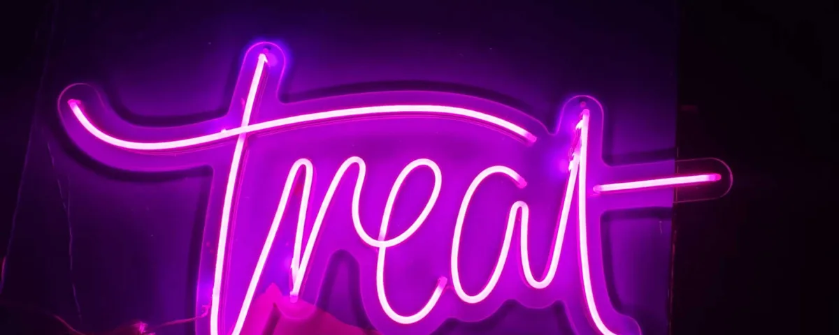 ‘Treat’ Purple LED Neon Sign