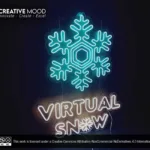 ‘Virtual Snow’ Cool White LED Neon Sign